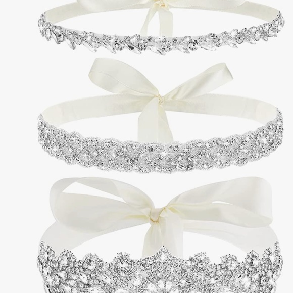 3 Pieces Rhinestone Bridal Wedding Sash Belts Handmade Crystal Bridesmaid Sash f